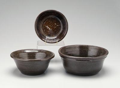 Three Meaders bowls, all alkaline