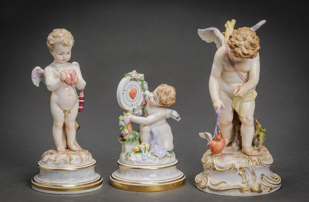 THREE MEISSEN ALLEGORICAL FIGURINES