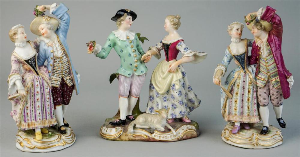 THREE MEISSEN FIGURAL GROUPS OF