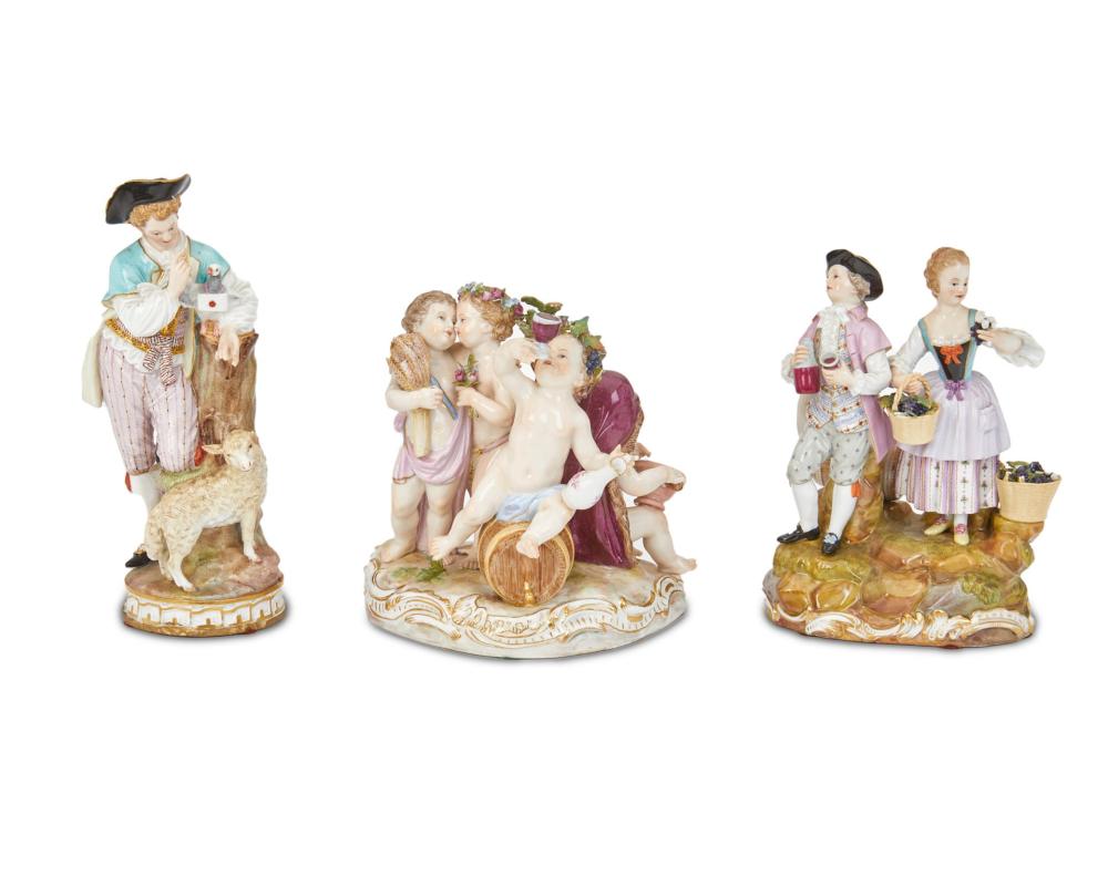 THREE MEISSEN FIGURAL GROUPSThree