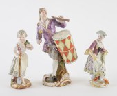 THREE MEISSEN FIGURES Late 19t