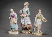 THREE MEISSEN FIGURES OF WOMEN