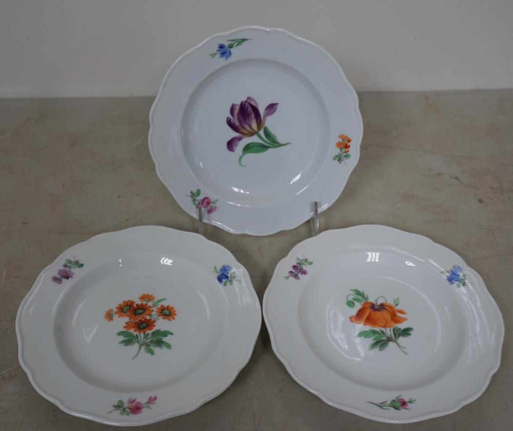 THREE MEISSEN FLORAL DECORATED