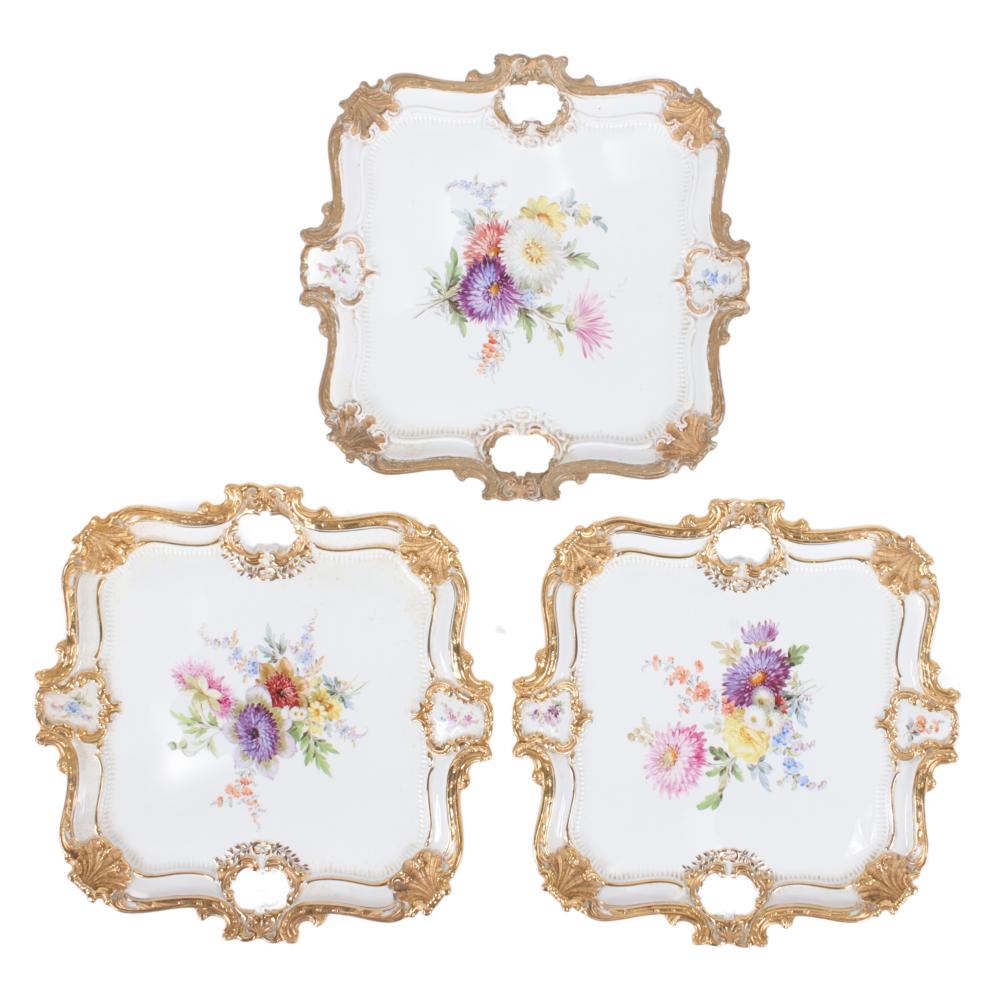 THREE MEISSEN GERMAN PORCELAIN