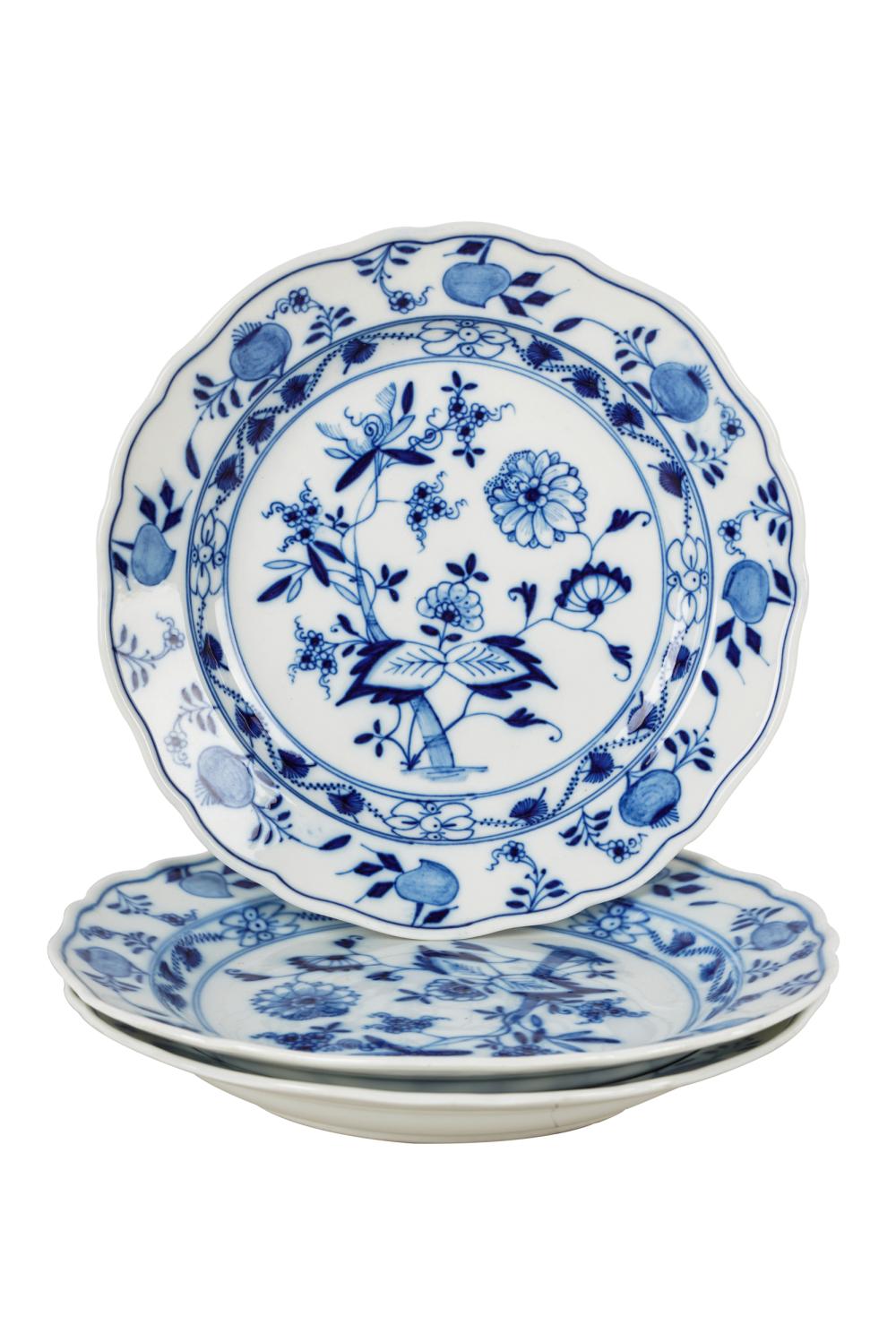 THREE MEISSEN PLATESeach with