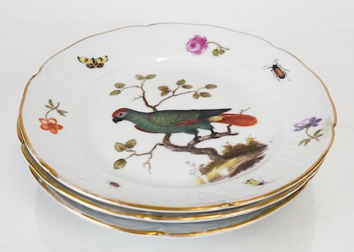 THREE MEISSEN PORCELAIN BIRD
