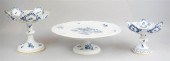 THREE MEISSEN PORCELAIN BLUE A
