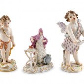 Three Meissen Porcelain Figure