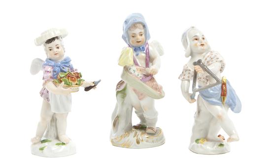 *Three Meissen Porcelain Figures