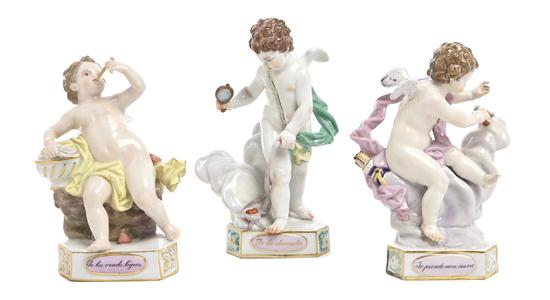 *Three Meissen Porcelain Figures Je