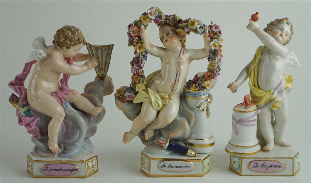 THREE MEISSEN PORCELAIN FIGURES