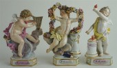 THREE MEISSEN PORCELAIN FIGURE