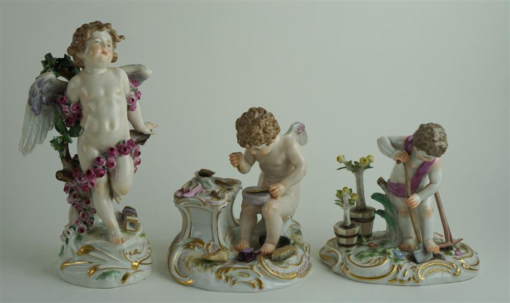 THREE MEISSEN PORCELAIN FIGURES