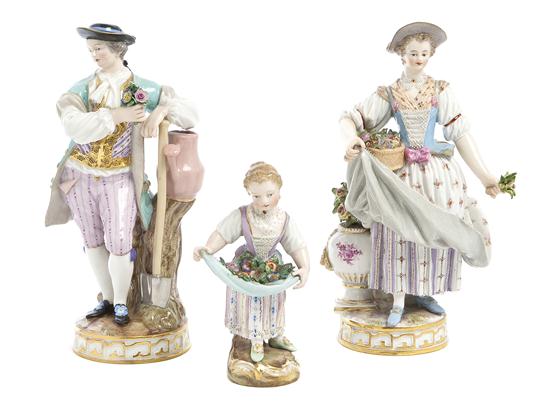 *Three Meissen Porcelain Figures