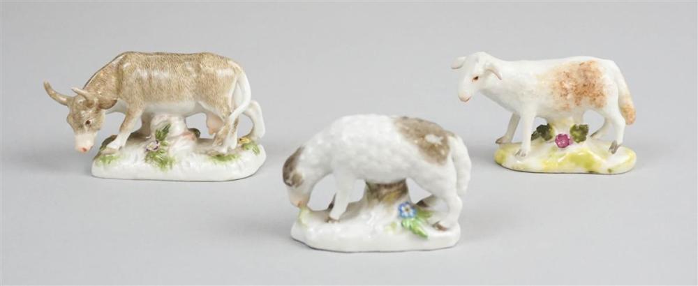 THREE MEISSEN PORCELAIN MINIATURE