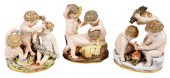 THREE MEISSEN PORCELAIN PUTTI