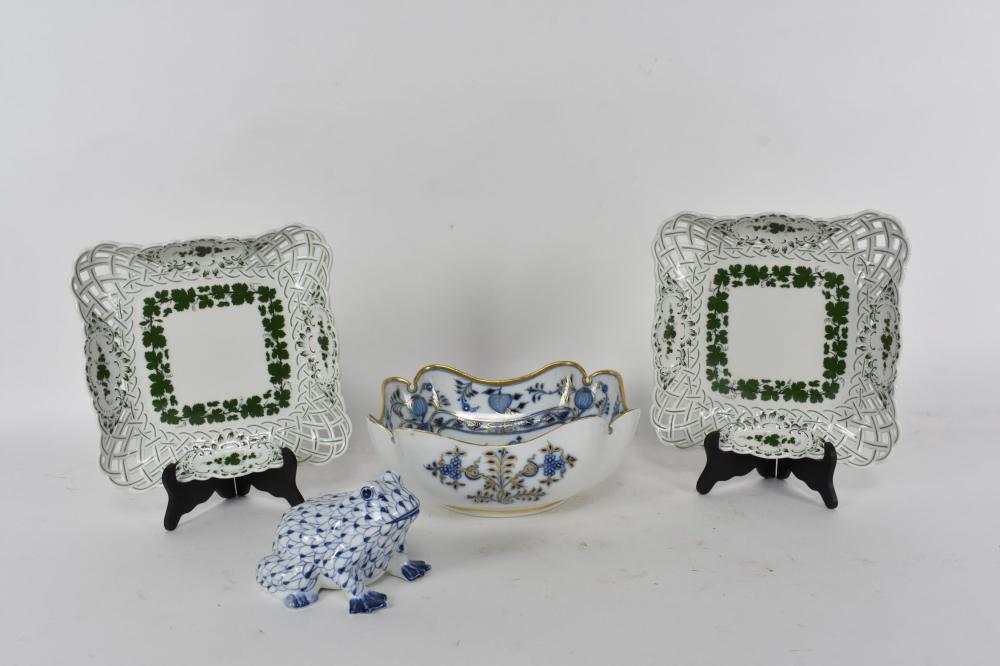 THREE MEISSEN PORCELAIN SERVING