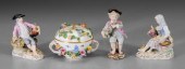 Three Meissen style figures, o