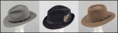 THREE MEN'S HATS. Comprised of