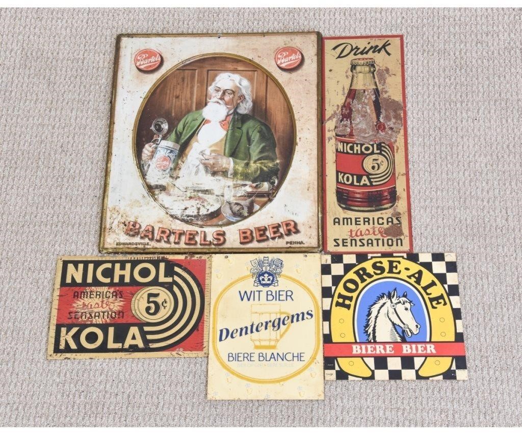Three metal advertizing signs,