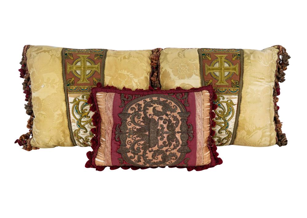 THREE METAL GILTWORK DECORATED