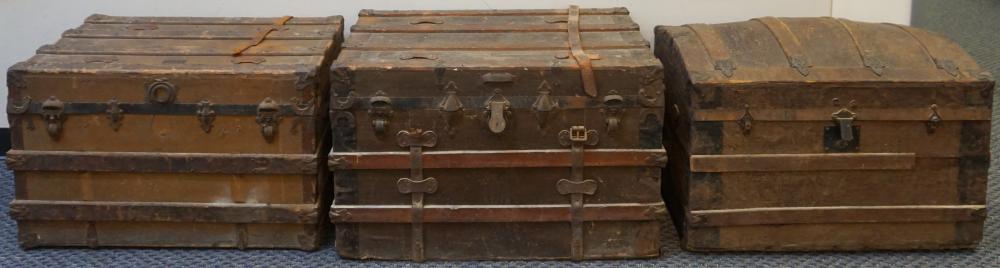 THREE METAL MOUNTED WOOD STORAGE