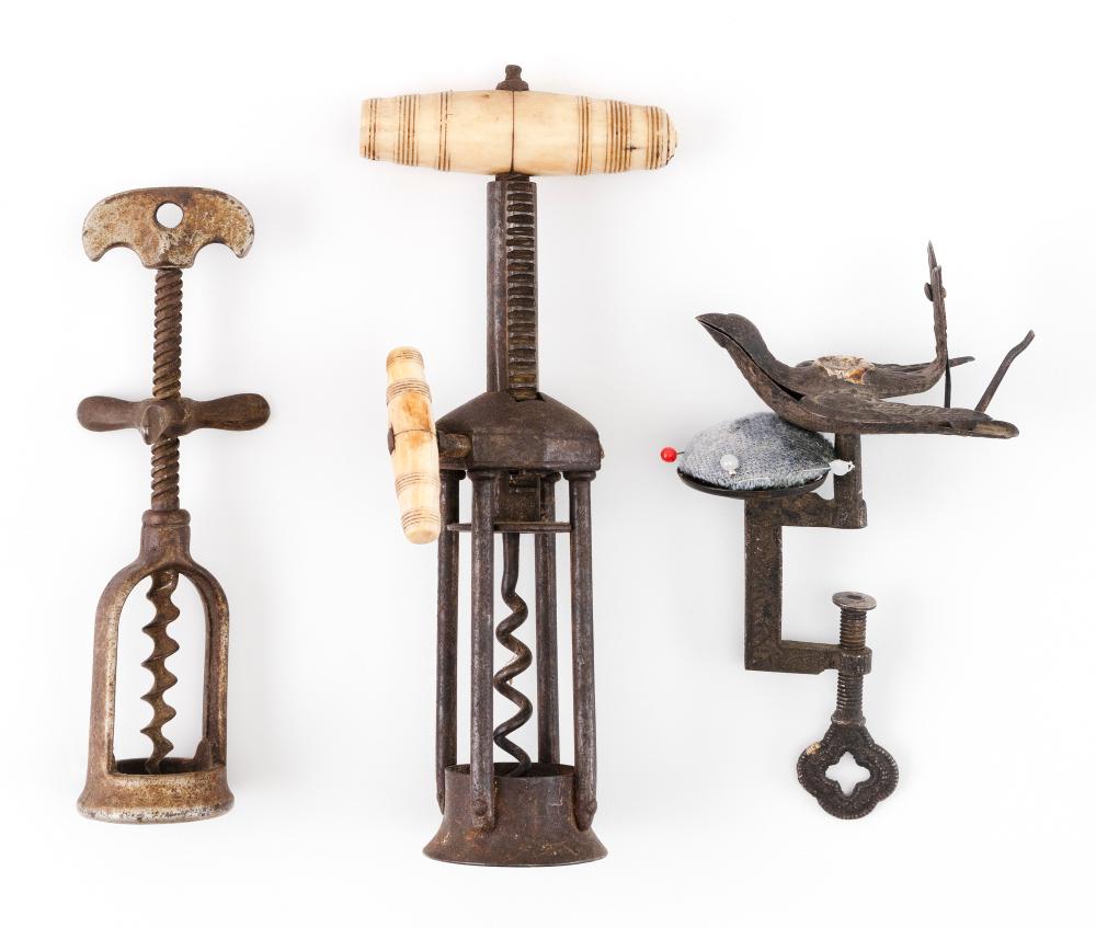 THREE METAL OBJECTS LATE 19TH