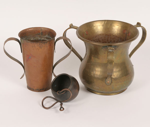 Three metal pieces: hammered