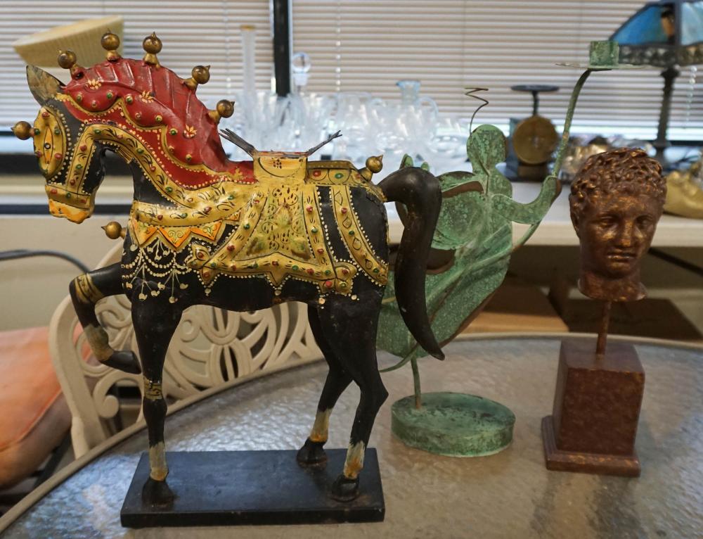 THREE METAL TABLE FIGURESThree