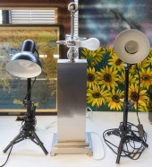 THREE METAL TABLE LAMPSThree M