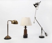 THREE METAL TABLE LAMPSThree m