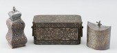 THREE METAL TEA CADDIES 18TH/1