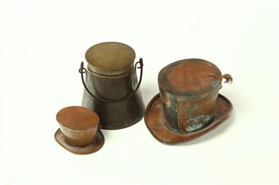 THREE METALWARE MINIATURES. 