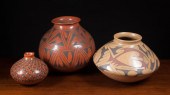 THREE MEXICAN ART POTTERY VESS