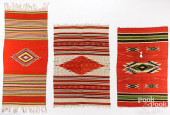 THREE MEXICAN SERAPE BLANKETS<
