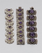 THREE MEXICAN SILVER AND AMETH