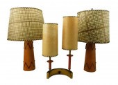 THREE MID-CENTURY TABLE LAMPS,