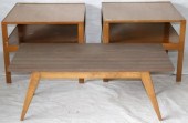 THREE MID-CENTURY TABLES. TO I