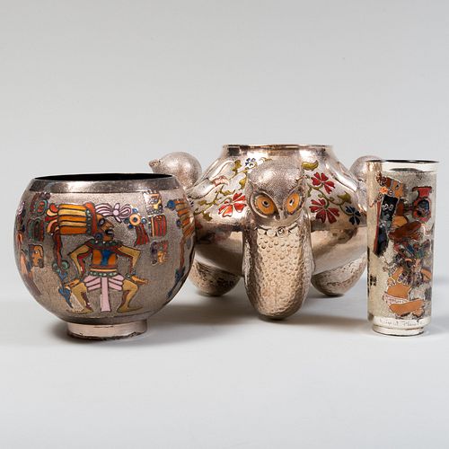 THREE MIGUEL PINEDA SILVER PLATE