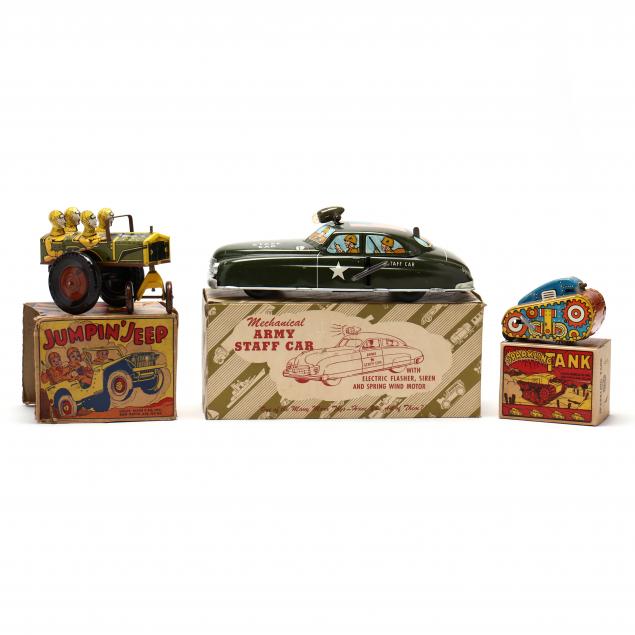 THREE MILITARY CARS BY MARX: