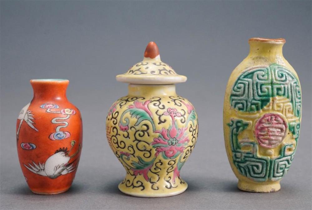 THREE MINIATURE ASIAN CERAMIC