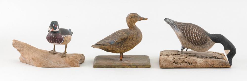 THREE MINIATURE BIRD CARVINGS