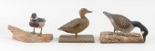 THREE MINIATURE BIRD CARVINGS