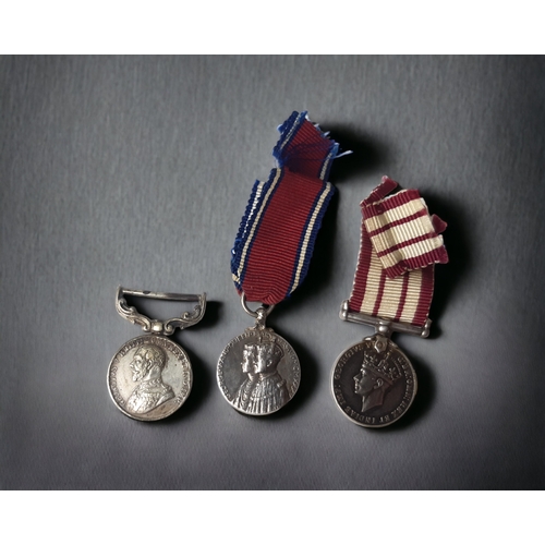 THREE MINIATURE BRITISH MEDALS,