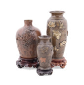 THREE MINIATURE JAPANESE BRONZ