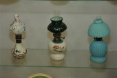 THREE MINIATURE LAMPS. An ople