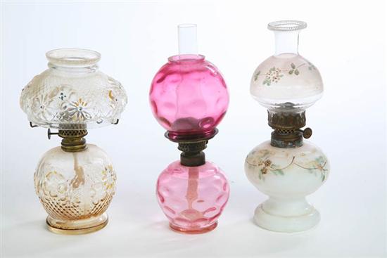 THREE MINIATURE LAMPS. By Plume &