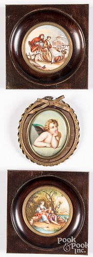 THREE MINIATURE PAINTINGS ON