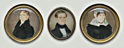 Three miniature portraits: