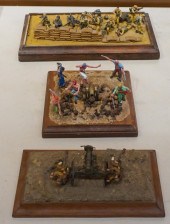 THREE MINIATURE SOLDIER DIORAM